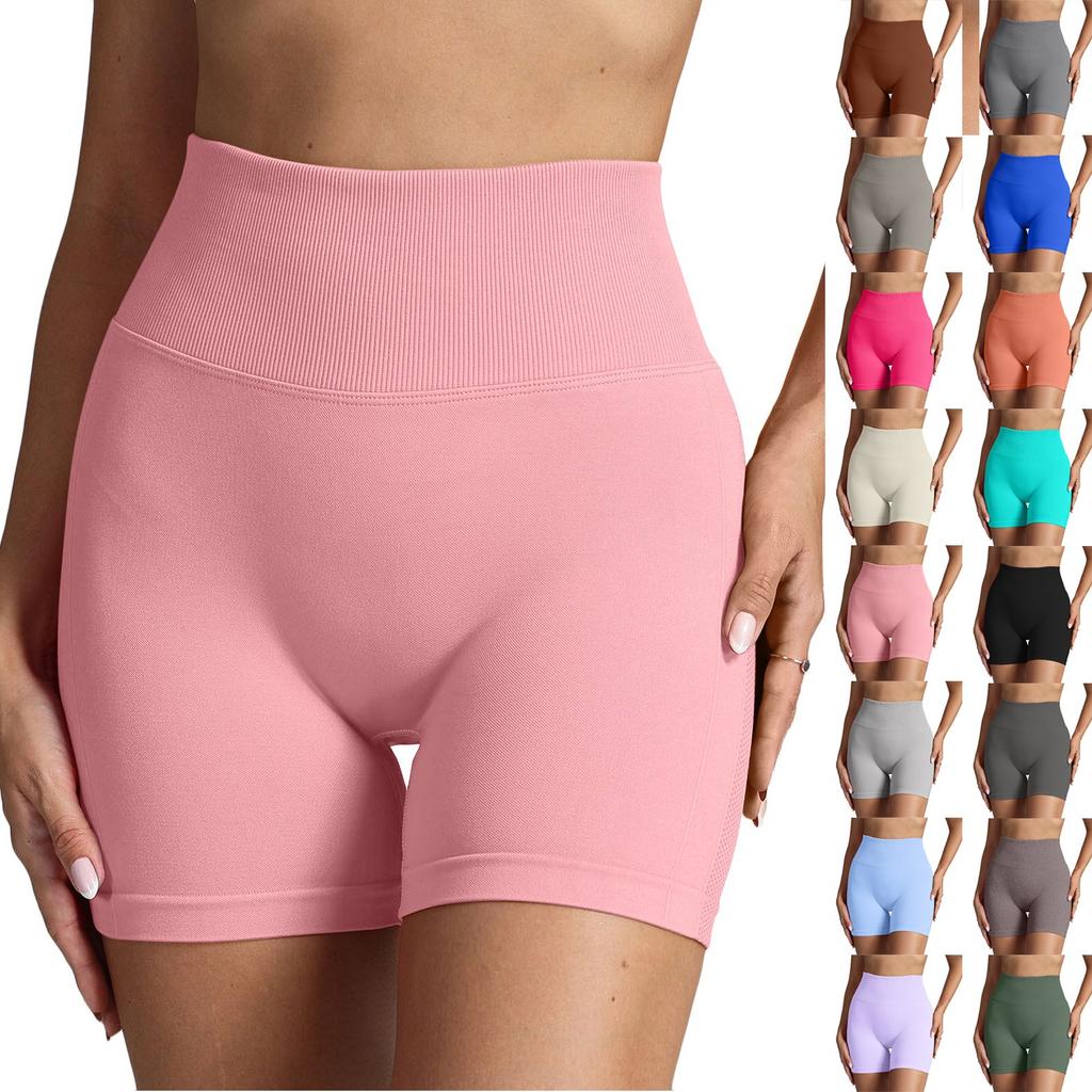 High Waist Seamless Yoga Shorts for Women Tummy Control Butt Lifting Stretchy Workout Running Activewear Bottoms