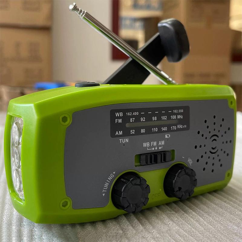 2000 Mah Emergency Radio With Led Lights Radio Usb Solar Charging Light Outdoor Travel Portable Rechargeable Fm/Am Radio