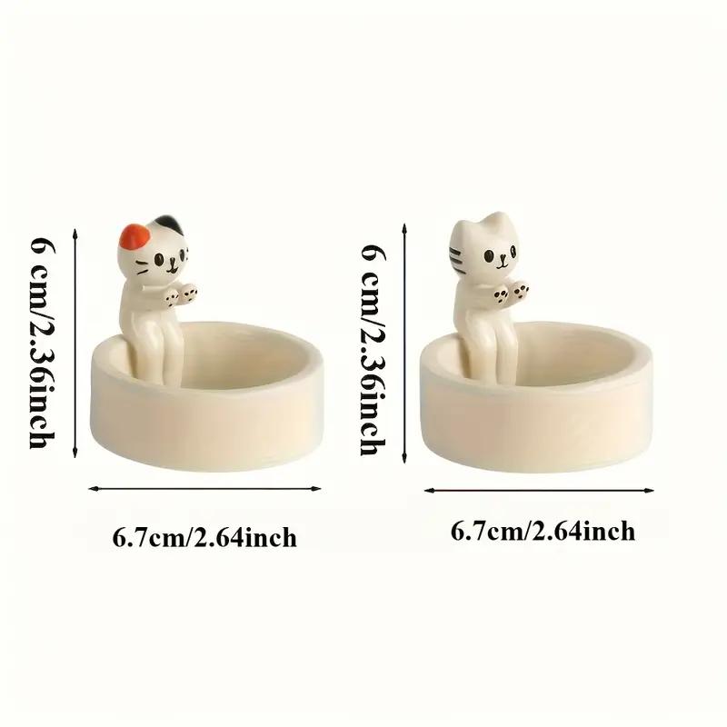 Cartoon Cat Candle Holder Cat Tea Light Candle Holder Office Home Desktop Decorative Ornaments Cute Candlestick Craft Decoration
