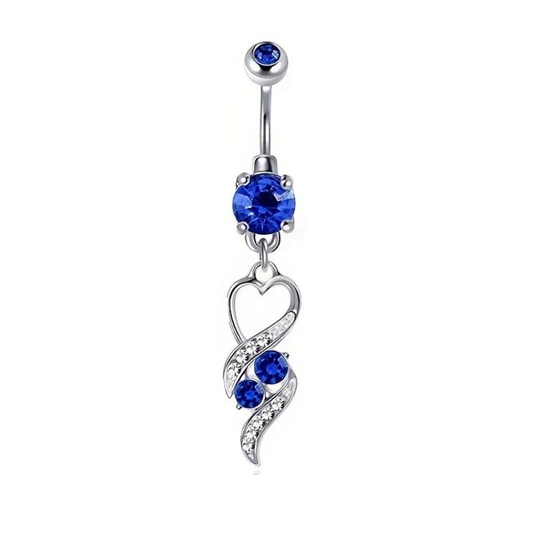 14G Blue Series Stainless Steel Belly Button Ring - Simple, Fashionable, Sexy, Japanese & Korean Style