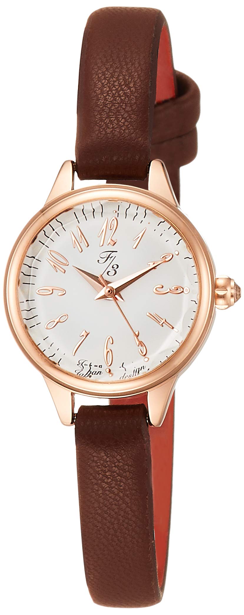 ALIAS F3 Classic Analog Waterproof Watch with Leather Brown Strap, FP002BR3, Women s,