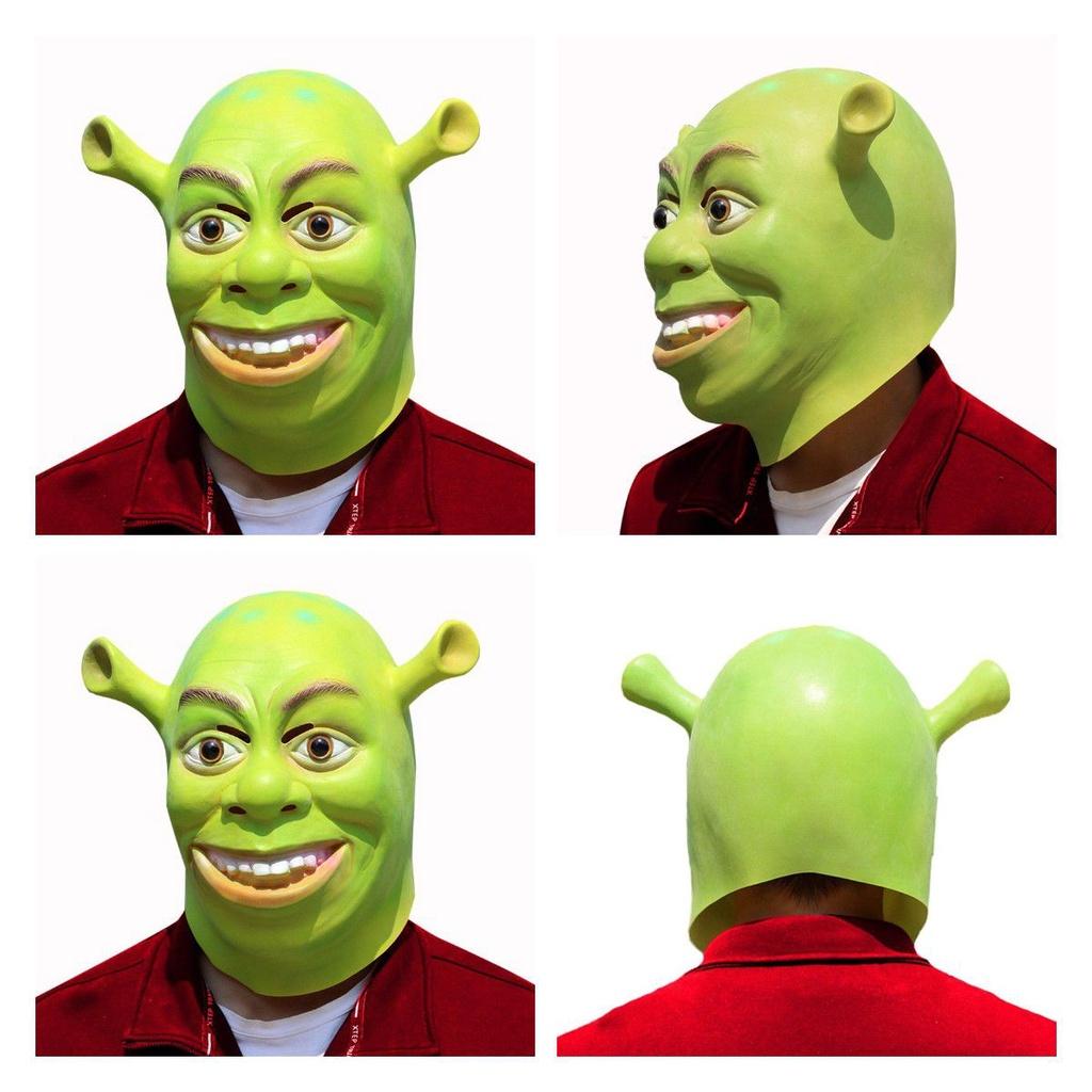 Maschera di Shrek Accessorio Costume- Design Elastico Adatto a Tutte le Forme di Testa Per Halloween Cosplay Performance