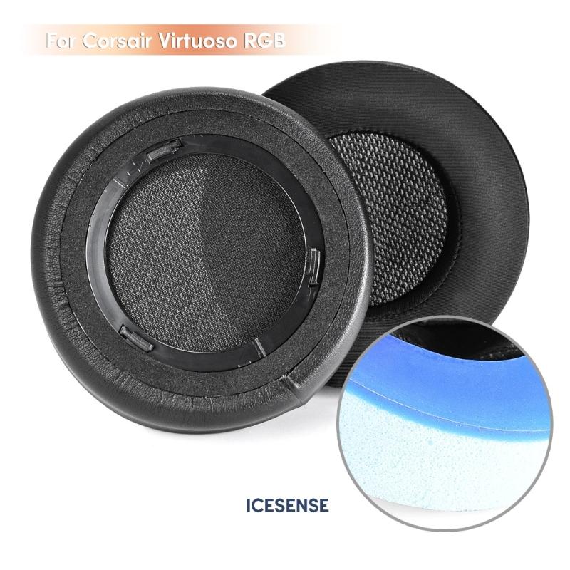 Almofadas de ouvido de gel de resfriamento de conforto aprimorado para fone de ouvido de jogos Virtuoso B Almofadas de ouvido de espessura de bloqueio de ruído