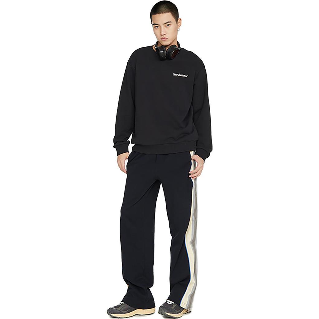 New Balance Sweatshirts Unisex Black Crew Neck Moderate Regular 5CD38141-BK