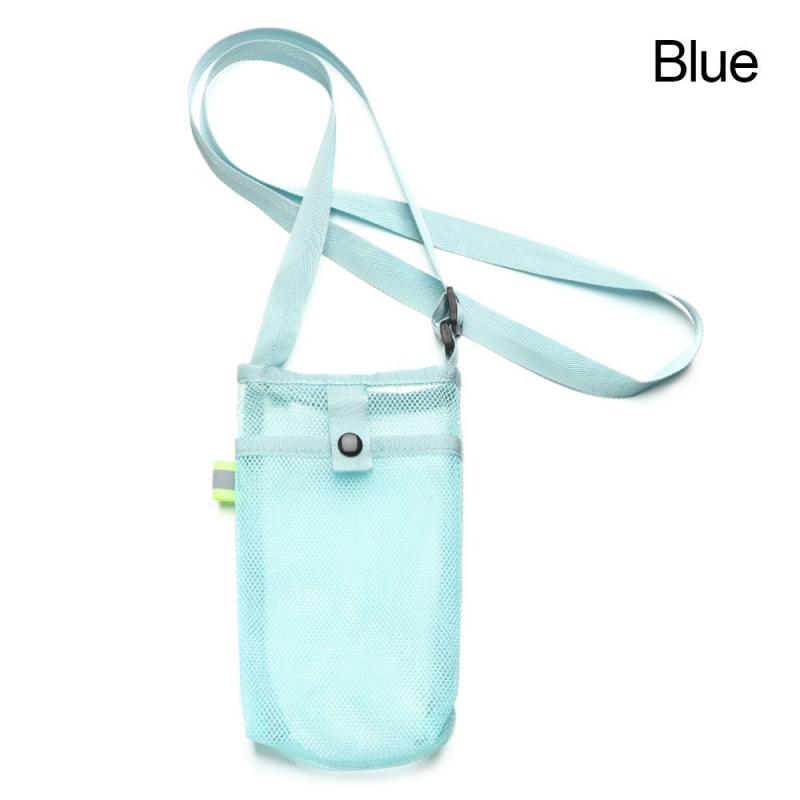 Water Bottle Cover Bag Pouch with Adjustable Straps Mesh Water Pouch Holder Shoulder Strap Black Bottle Carrier Insulat Bag