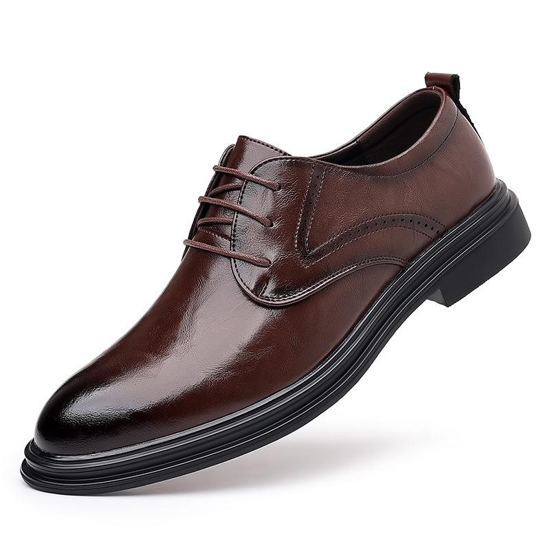 New Men's Dress Shoes Comfortable Business Formal Leather Office Shoes British Style Groom Wedding Shoes for Men Oxford Lace Up