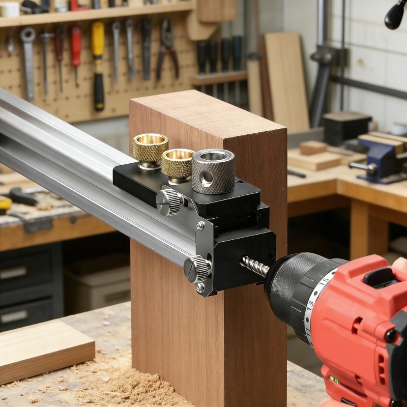 Aluminum Extrusion Positioning Drill Guide For Construction Furniture Assembly And Mechanical Projects