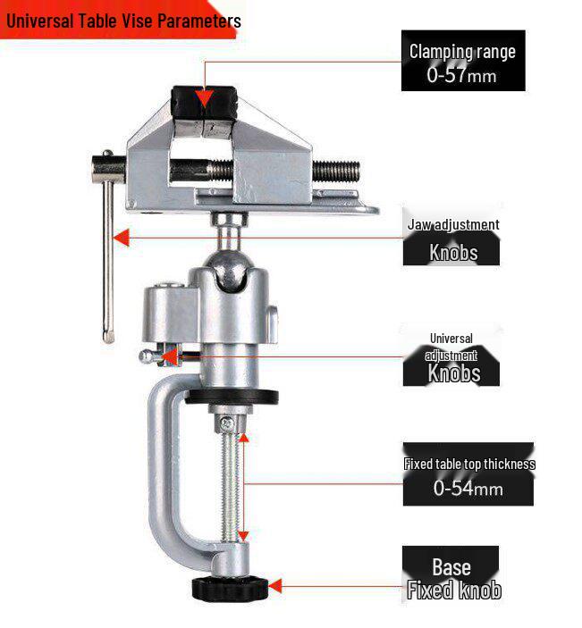 Universal Drill Bit and Knife Sharpener with Table Vise
