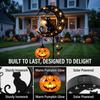 Iron Black Cat Moon Ground Lamp Waterproof Solar Garden Light Auto On/Off for Outdoor Lawns Courtyards Yards Patio Pathway Halloween Decor