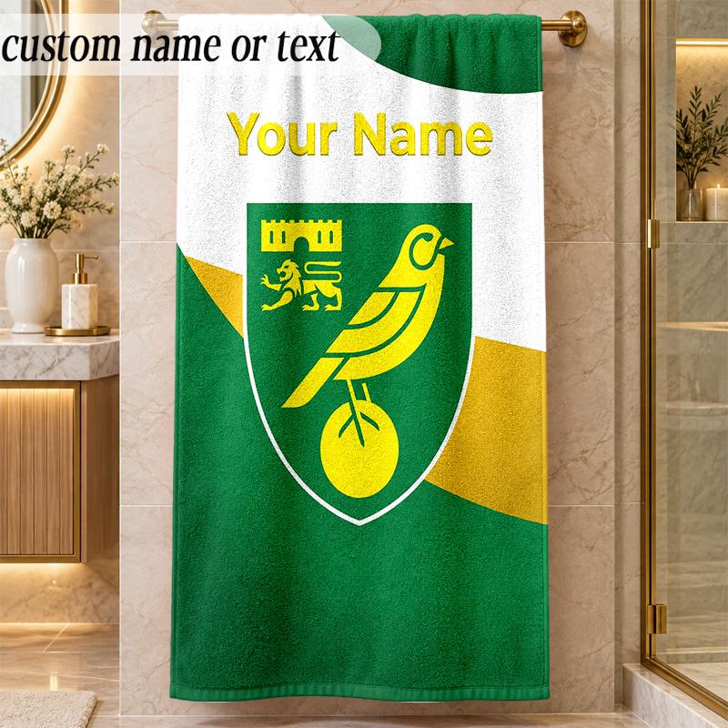 Beach TowelNorwich City Custom Name Text Personalized Soft Towel for Beach Pool Indoor Home Decor Gift