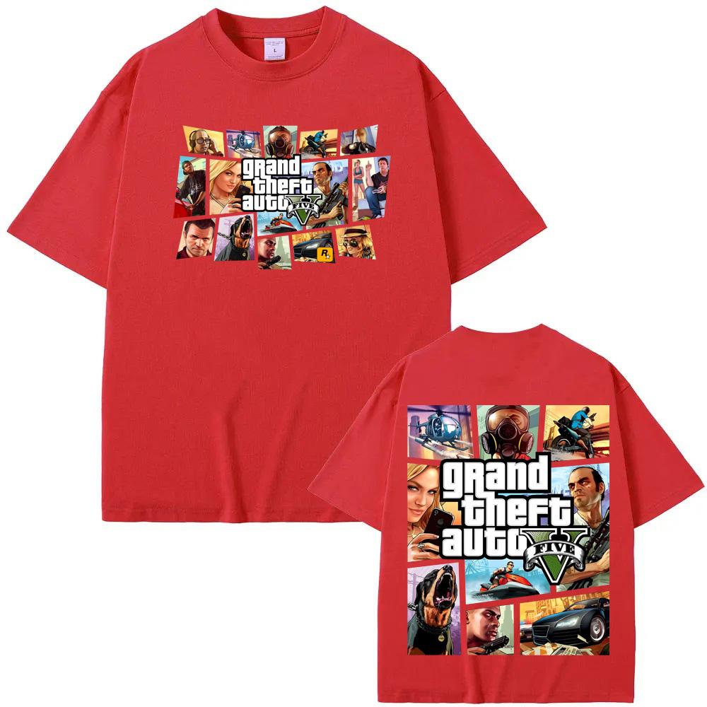 2026 New Grand Theft Auto V Game Tee Y2K Streetwear O-neck T-Shirt Summer Casual Comfortable 100% Cotton Tee