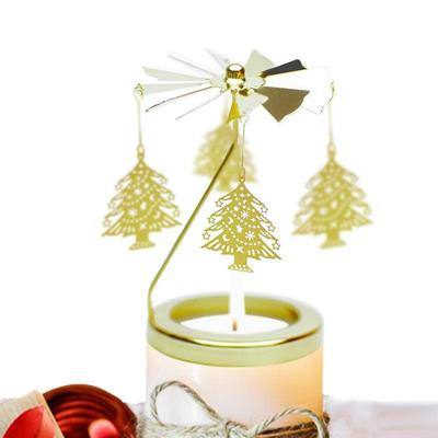 Goldene Kerzenständer Romantisches Drehendes Karussell Teelicht Kerzenhalter Haushalt Abendessen Hochzeit Bar Party Verzierungen