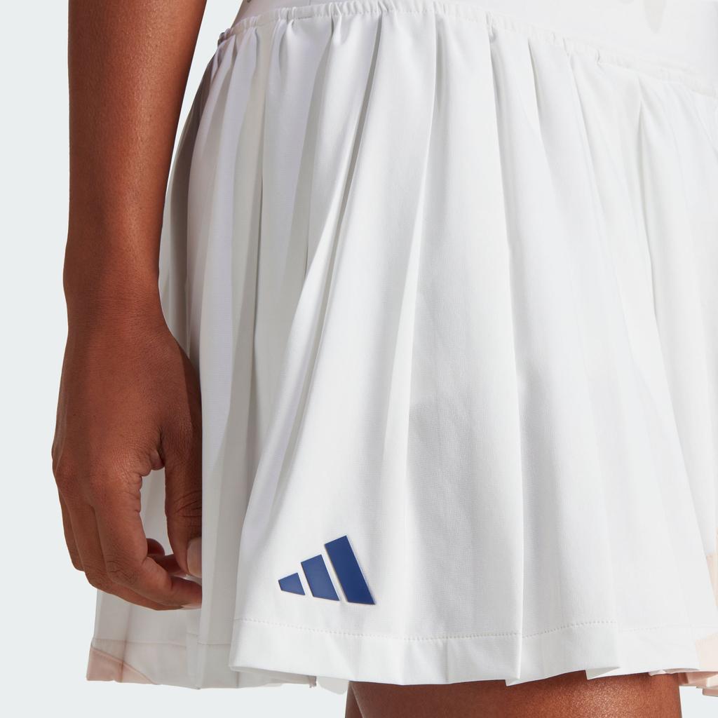 Adidas SS23 Color Block Tennis Pleated Skirt Women Skirt White IA7038