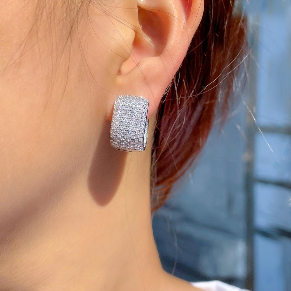 CMM Fashion Luxury Square Zircon Snake Stripes Hoop Earrings Leopard Earring for Women Wedding Party Exquisite Jewelry Gift