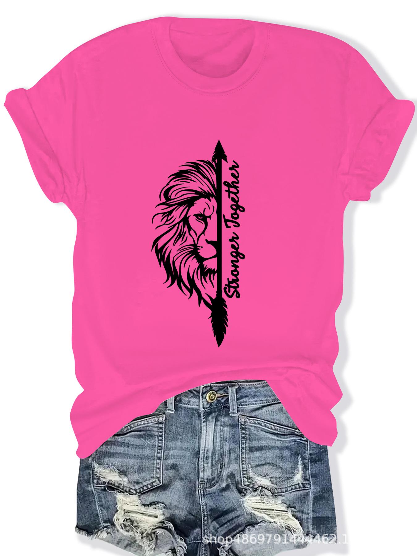 

Women s Cross-Border Fashion T-Shirt with Round Neck XXL розы красного