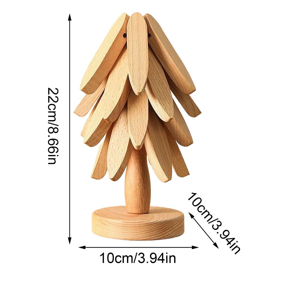 Wooden Trivets For Hot Dishes Insulation Pad Tree Shape Trivet Set Coaster For Teapot Hot Pots Halloween Christmas Gift