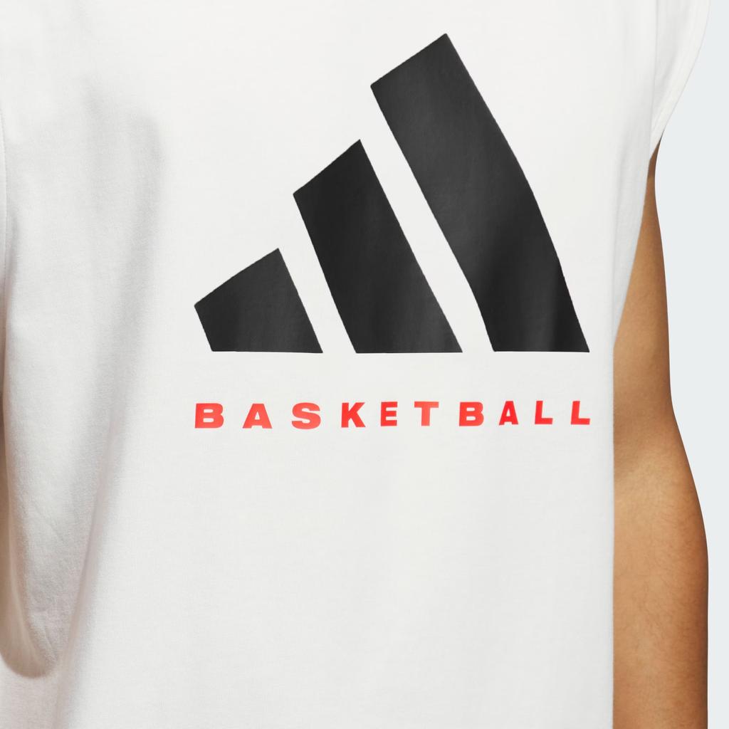 adidas Basketball Sleeveless T-shirt Asia Sizing 'White Red' Men's IW5648