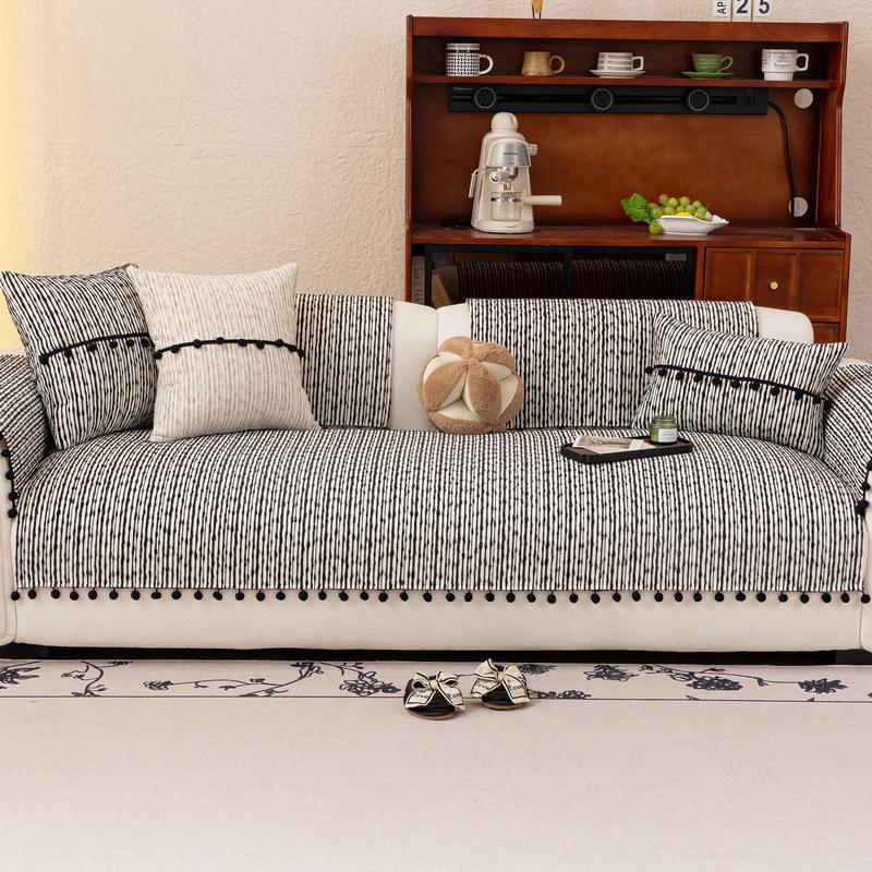 Sofa Cover Universal Thicken Short Plush Non-Slip Living Room Sofa Towel Irregular Edge Sofa Cushion Armrest Back Towel Home