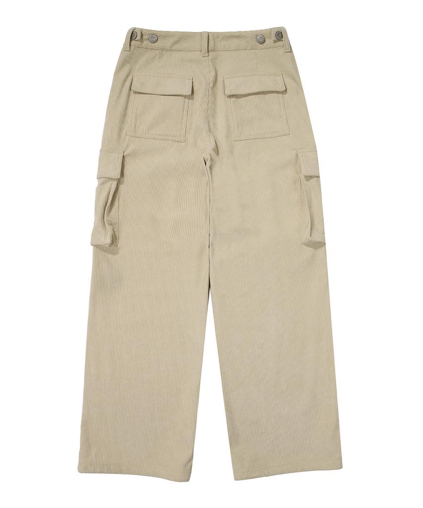 Syupeodeulai W Pocket Wide Corduroy Pants Beige