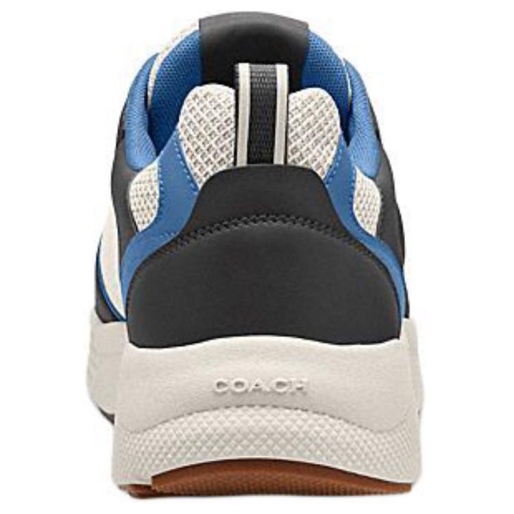 Coach Strider Fabric Thick Sole Lace-Up Round Toe Low-Top Casual Shoes Men Sneakers Sky-Blue CU288-V5K