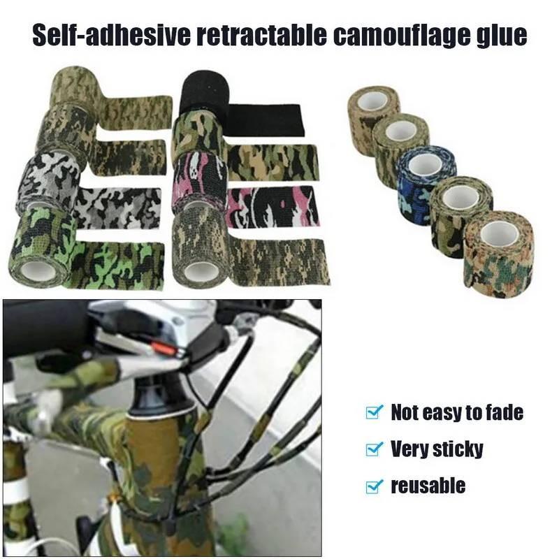 Self Adhesive Stretchable Camouflage Tape For Outdoor Use With Non Sticky Fabric In Multiple Colors And Patterns For Easy Application