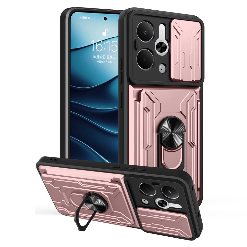 For Realme 14 5G Case PC+TPU Kickstand Phone Back Cover with Camera Slider