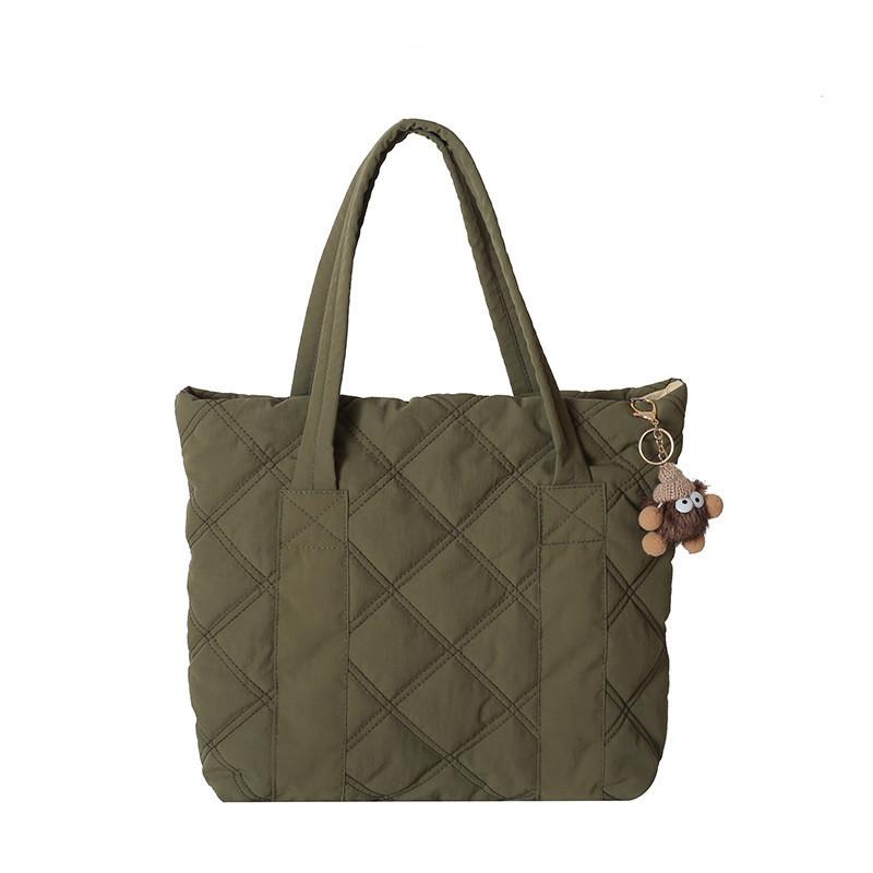 2024 New Style Fashionable Embroidered Pendant Large Capacity Commuter Casual Shoulder Tote Bag Women Street Trend