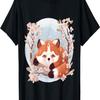 Otaku Anime Red Panda Eat Ramen Noodles Cherry Blossom T-Shirt(44)