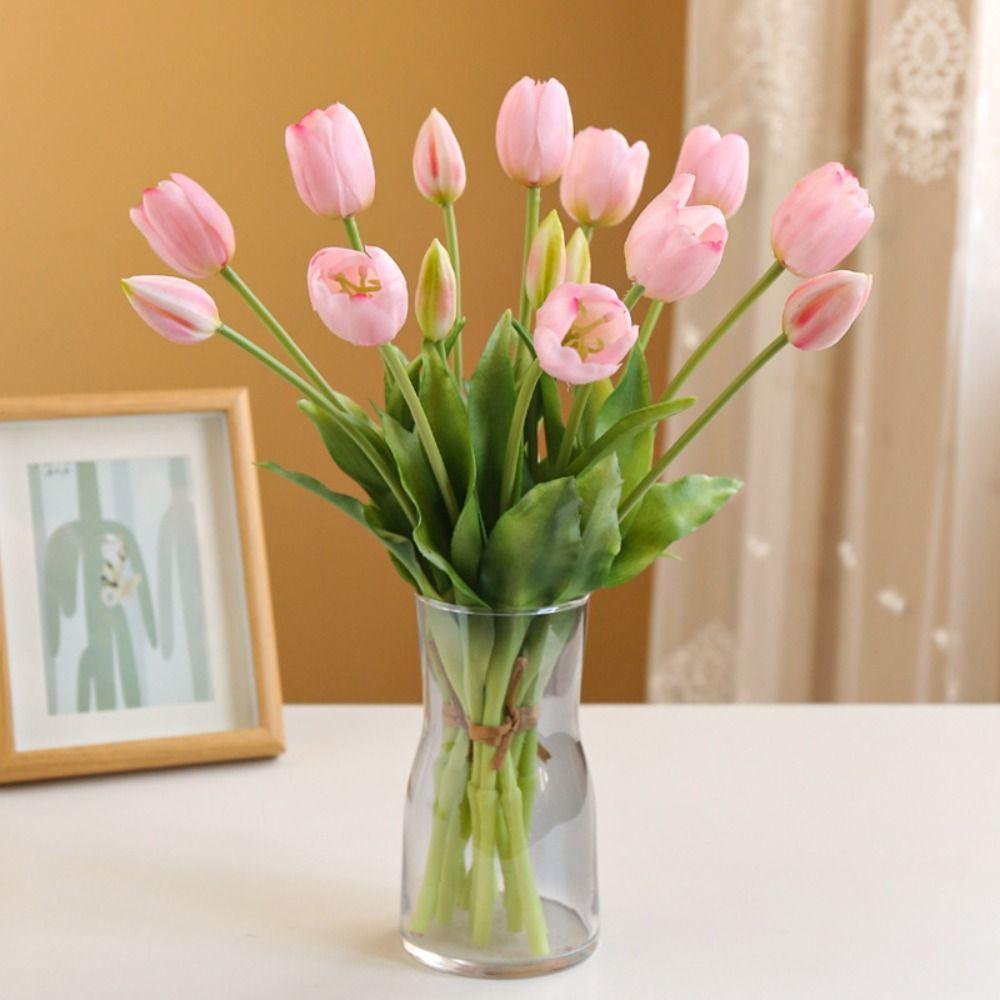 

5pcs Real Touch Artificial Tulips Flowers Luxury Fake Flowers Wedding Party Decor