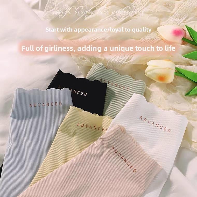 Female Summer Thin Silk Cotton File Ice Non Trace Prevent Exposed Underwear