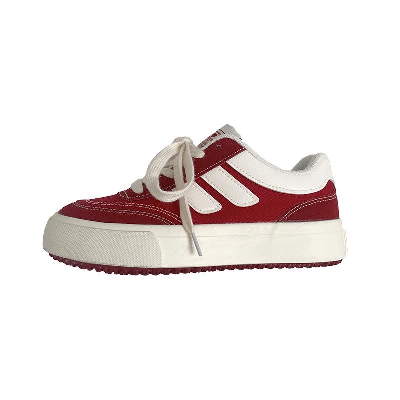 2025 Spring and Autumn New Platform Canvas Shoes Women's Niche Design Retro Hong Kong Style Board Shoes Student Casual White Shoes