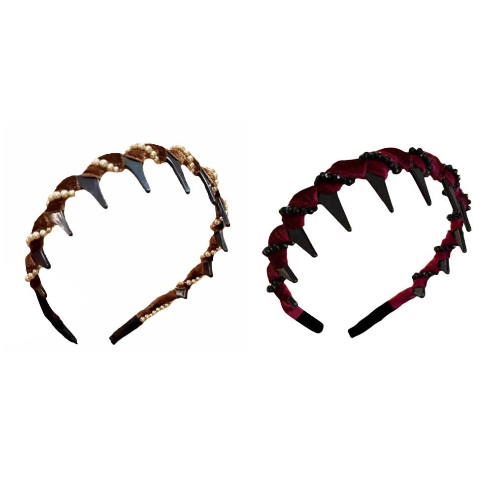 Velvet Sparkling Diamond High Cranium Hairband Wave Hair Hoop for Women Anti-Slip Toothed Hairband For Women Hair Accessories