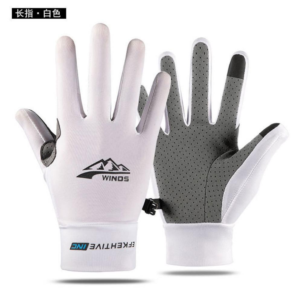 Outdoor-Angelhandschuhe mit zwei Fingern aus Eisseide, Sommer-Sonnenschutz, dünn, atmungsaktiv, zum Fahren, Herren-Takeaway-Express-Reithandschuhe