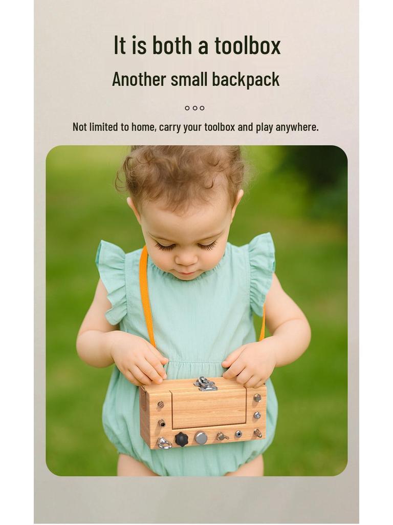 Children's Wooden Montessori Screw & Nut Toolbox Educational Toy