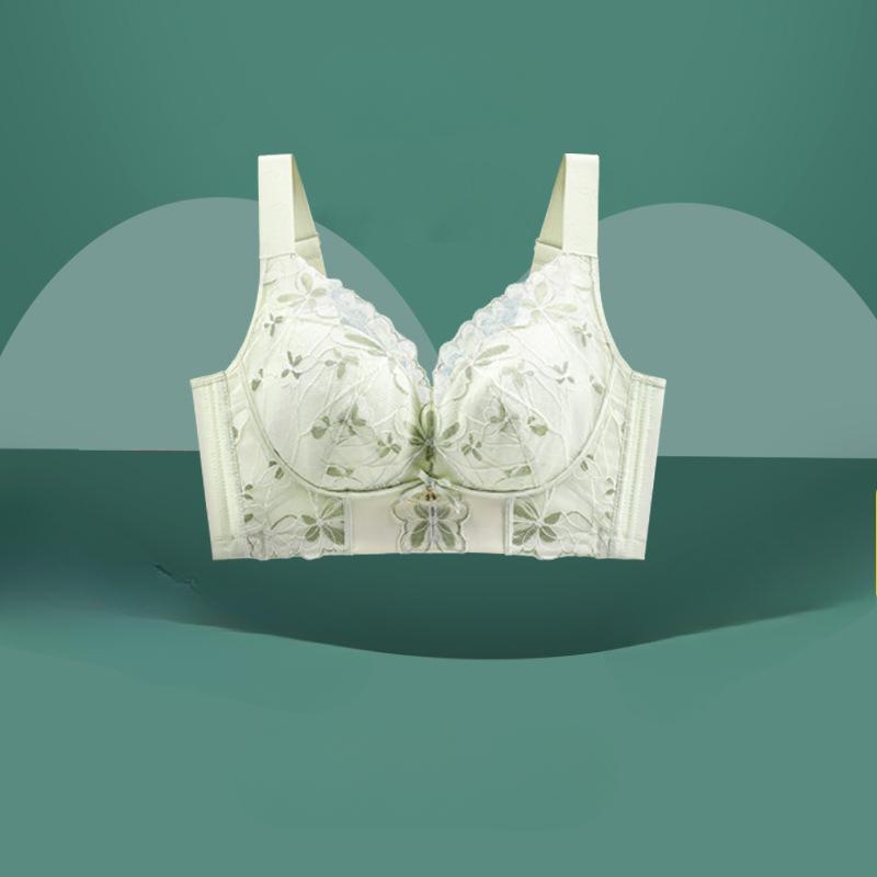 Lace Breathable Underwire Bra for Women Plus Size Bra for Women Adjustable Back Anti Sagging Gathered Top Bra