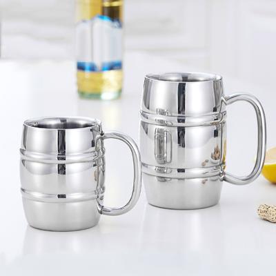 Taza de Cerveza de Acero Inoxidable de 300ML-420ML Aislada Mantiene la Taza Helada Doble Pared para Viajar Vaso de Vino con Asa para Bebida