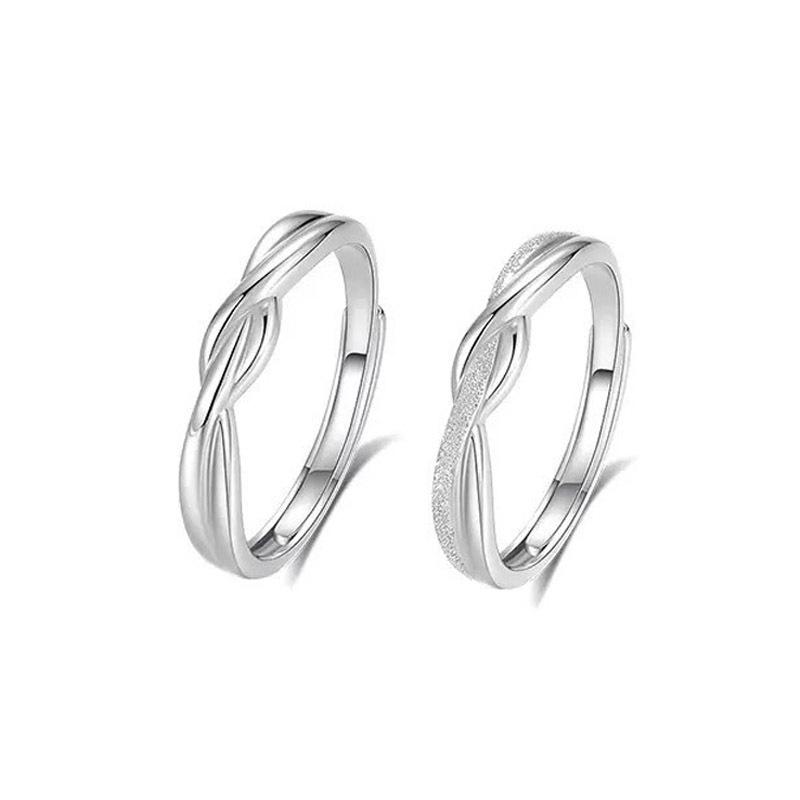 Schicksalsknoten Möbius Partnerringe: s925 Sterlingsilber Paar, Perfektes Valentinstags- oder Geburtstagsgeschenk für Freundin.