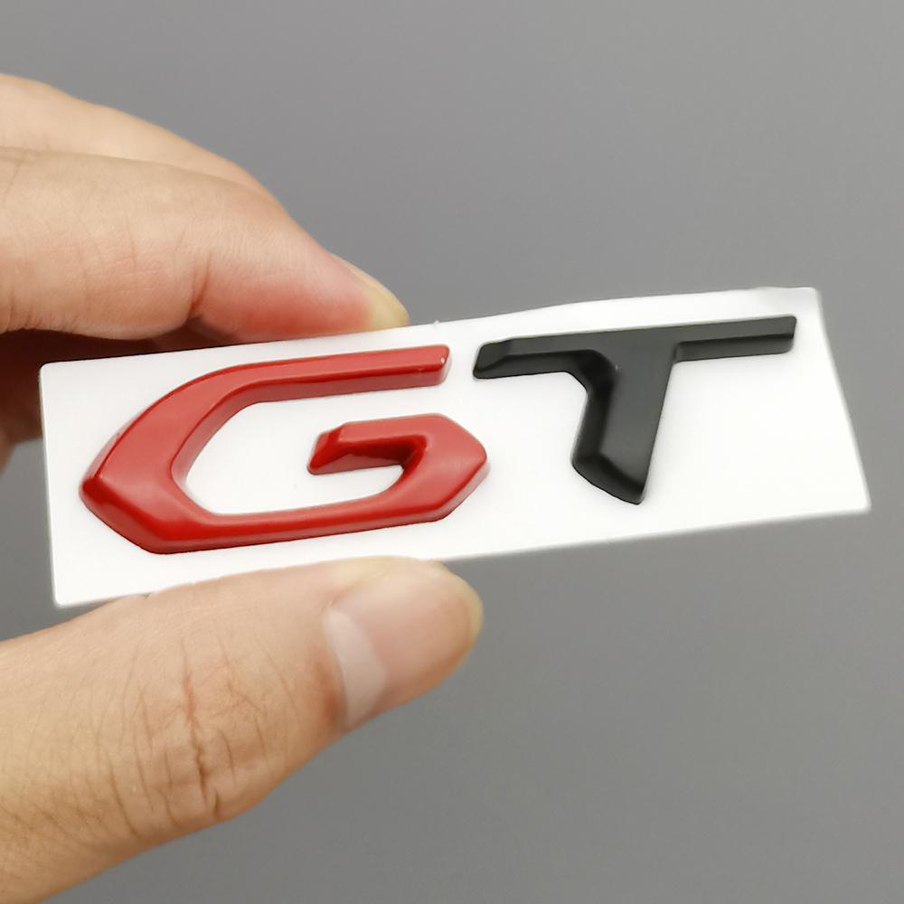 HRUC6 3D Metal Car Sticker GT Logo Emblem Trunk Badge Decals For Peugeot 308 408 508 307 205 206 208 3008 5008 4008 2008 Accessories