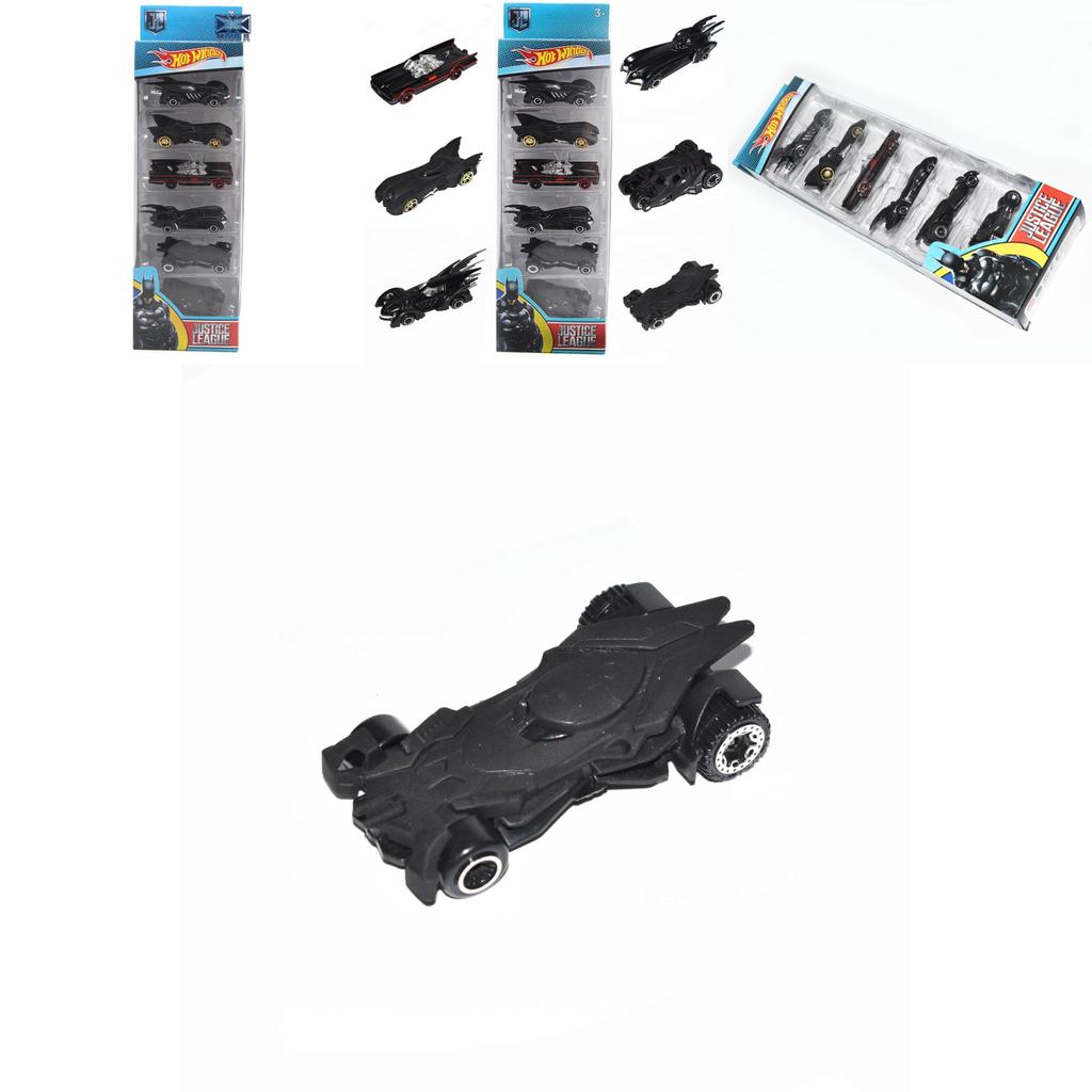 Conjunto Clássico de 6 Carros Die-cast Hot Wheels Dc Comics Batman Batmóvel Para Crianças e Adultos
