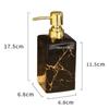 Square Emulsion Bottle Black and White Marble Ceramic Press Bottle Shower Gel Shampoo Bottle Bathroom Decorative Soap Dispenser