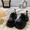 British Big Head Platform Lace-up Small Leather Shoes Women's 2025 Autumn and Winter New Retro Versatile Jk College Single Shoes