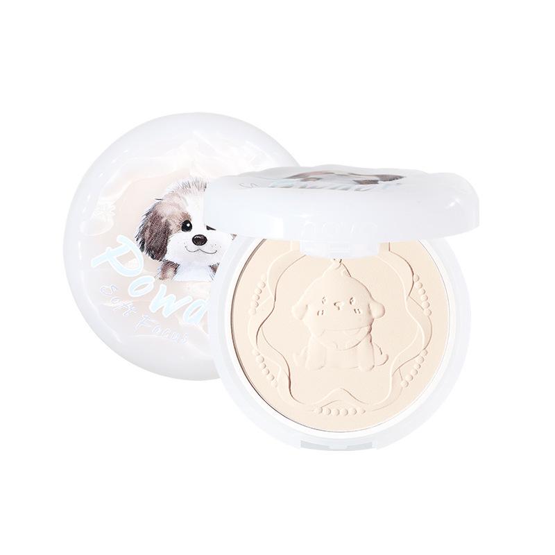 NOVO Silver Yarn Soft Focus Powder Cake: Long-Lasting, Oil-Control, Waterproof, Sweatproof, Non-Transfer Pressed Powder.