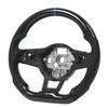 Hydro‑Dip Carbon   Look Steering Wheel Perforated Leather Flat Bottom for GLI R GTD MQB