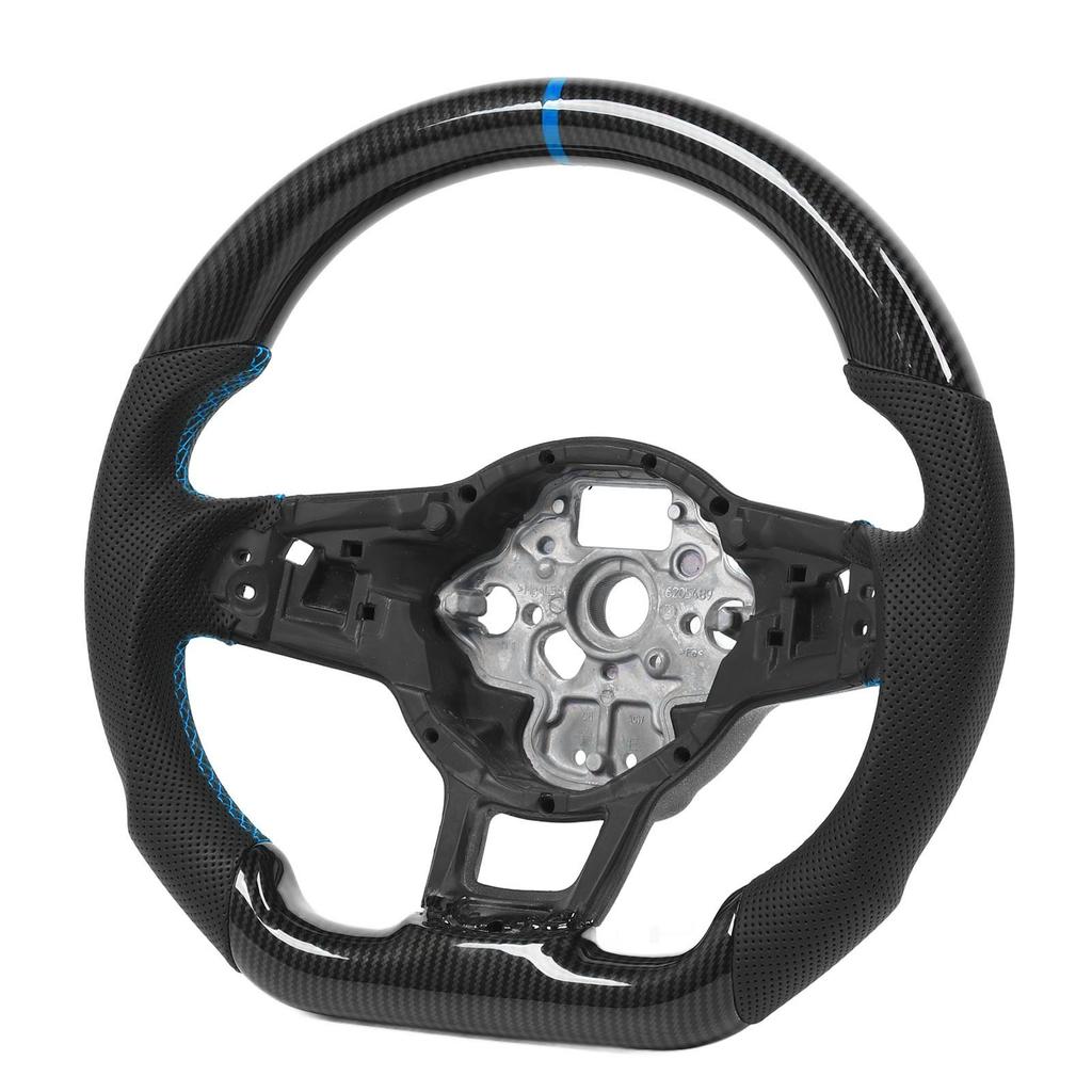 Hydro‑Dip Carbon Look Steering Wheel Perforated Leather Flat Bottom for GLI R GTD MQB