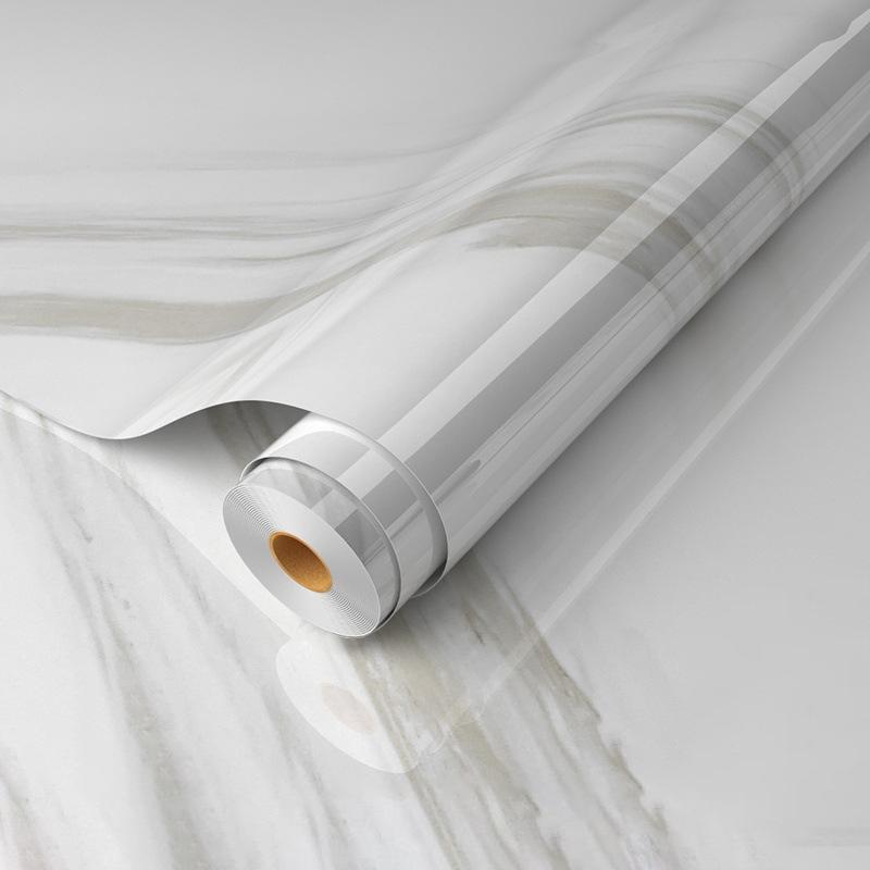 Self Adhesive Marble Grain Contact Paper Waterproof Oil Proof Stain Resistant Easy Clean for Kitchen Countertop Bathroom Renovation