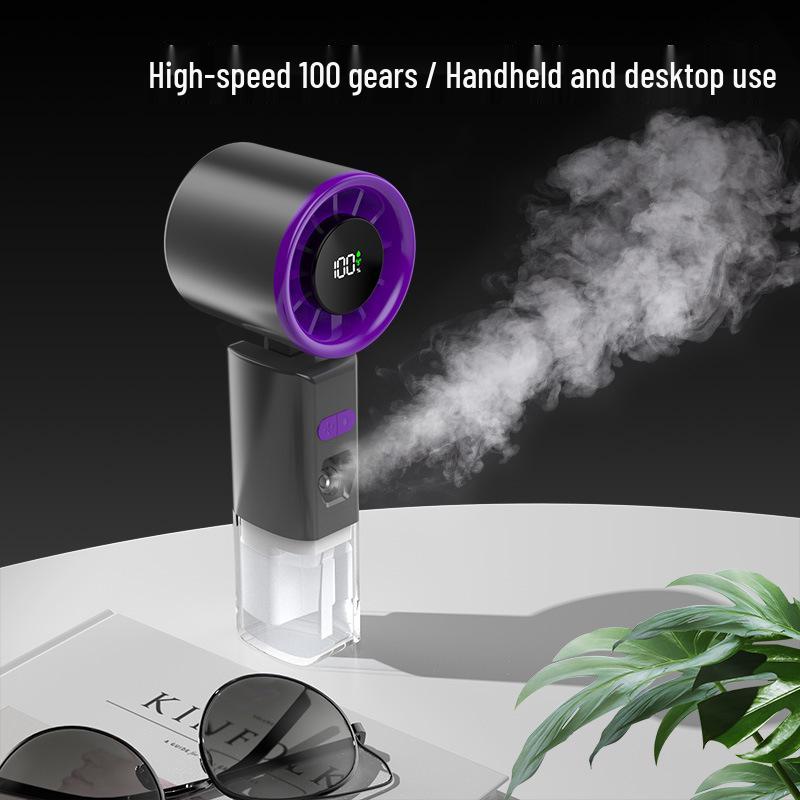 New Year Style Nano Spray Hydrating Handheld Fan - Portable High-Speed Humidifying Small Fan for Students