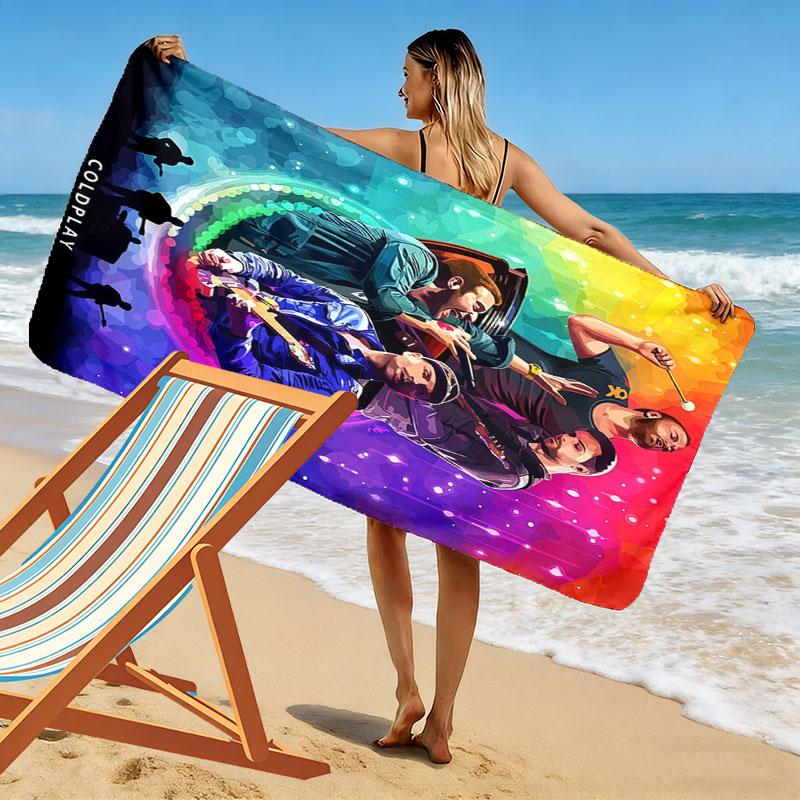 Coldplay POSTER Beach Towel, Large Soft Quick Dry Towel for Beach Camping Swimming