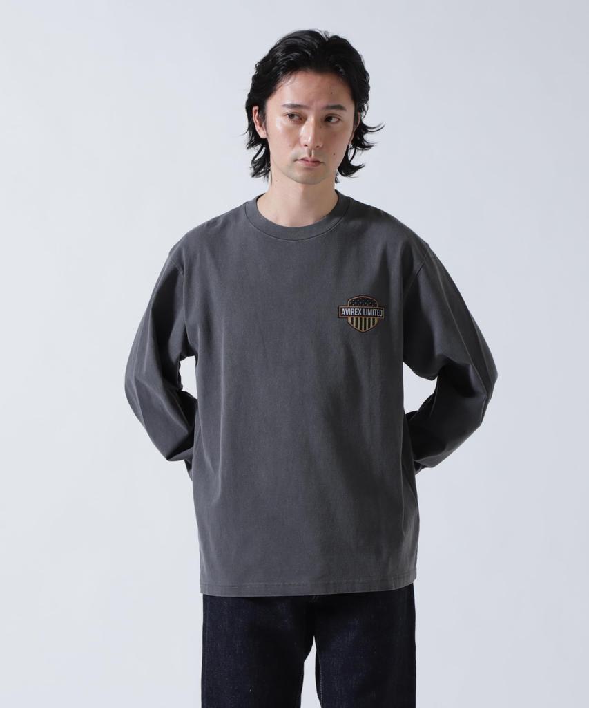 AVIREX EAGLE L/S T-SHIRT Men's L Size 410 Charcoal 783-6130003
