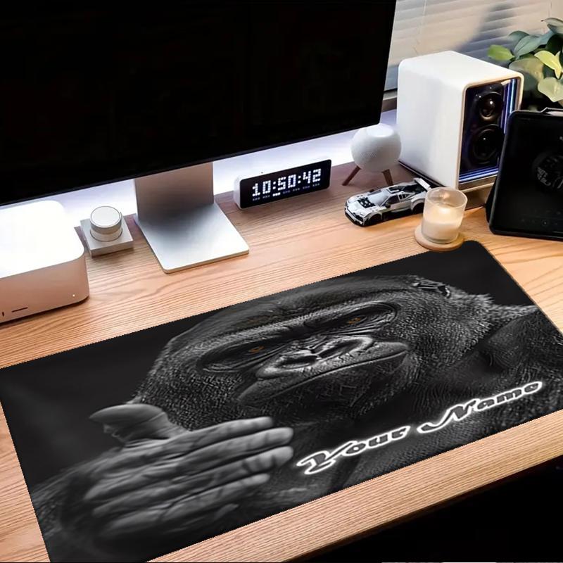 1PC Custom Name Gorilla Power Pose Mouse pad, keyboard and mouse desk pad, for computer notebook  Birthday Gift For Any Room Or Office
