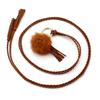 Women's korean style dress - ethnic style tassel pom-pom thin waist chain - girls' braided waist cord